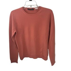 Saks Fifth Avenue Cashmere Sweater Medium Peach Pullover Crew